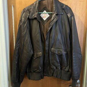 🐻Size XXL - Top of the World - Brown Leather Jacket - Wear Pictured